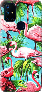 Силиконовый чехол Tropical background для OnePlus Nord N10 5G - 4016u-3655 изображение 