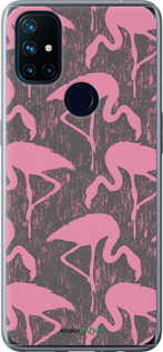 Силіконовий чехол Vintage-Flamingos для OnePlus Nord N10 5G - 4171u-3655 изображение 