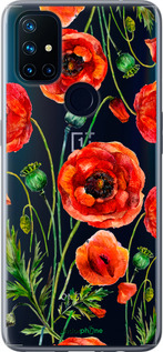 Силиконовый чехол Нарисованные маки для OnePlus Nord N10 5G - 4278u-3655 изображение 