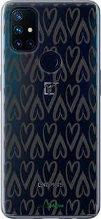 Силиконовый чехол Сердца v2 для OnePlus Nord N10 5G - 5497u-3655 изображение 
