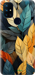 Силиконовый чехол Кольорове листя для OnePlus Nord N10 5G - 5644u-3655 изображение 
