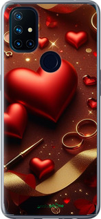 Силіконовий чехол Сердечки v3 для OnePlus Nord N10 5G - 5833u-3655 изображение 