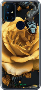 Силіконовий чехол Black snake and golden rose для OnePlus Nord N10 5G - 6068u-3655 изображение 