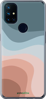Силиконовый чехол С синими и розовыми волнами в стиле ретро для OnePlus Nord N10 5G - 6532u-3655 изображение 