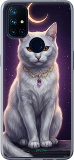 Силиконовый чехол Mystic White Cat Gothic Dark Purple Gold для OnePlus Nord N10 5G - 6805u-3655 изображение 