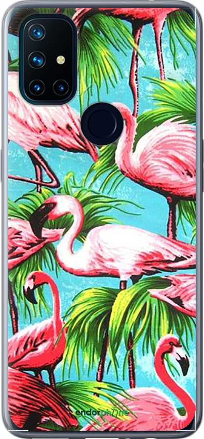 Силиконовый чехол Tropical background для OnePlus Nord N10 5G - 4016u-3655 изображение 