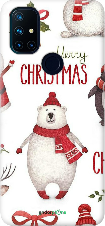 Силиконовый чехол Merry Christmas для OnePlus Nord N10 5G - 4106u-3655 изображение 