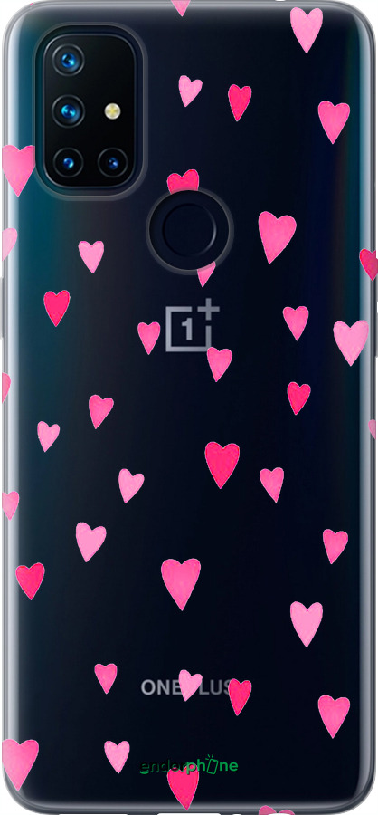 Силиконовый чехол Сердечки 2 для OnePlus Nord N10 5G - 4763u-3655 изображение 