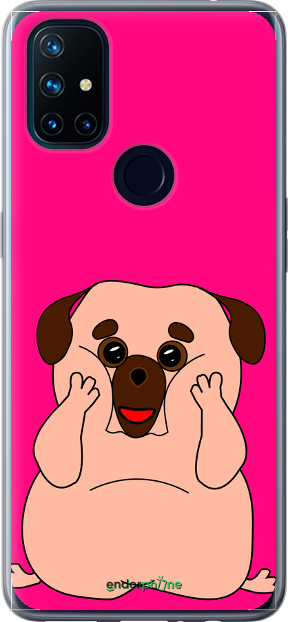 Силіконовий чехол Веселий мопс для OnePlus Nord N10 5G - 4908u-3655 изображение 