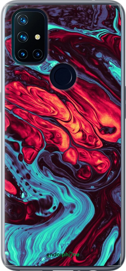 Силиконовый чехол Синяя красная абстакция для OnePlus Nord N10 5G - 5339u-3655 изображение 