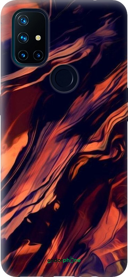 Силиконовый чехол Черно-оранжевая абстракция для OnePlus Nord N10 5G - 5340u-3655 изображение 