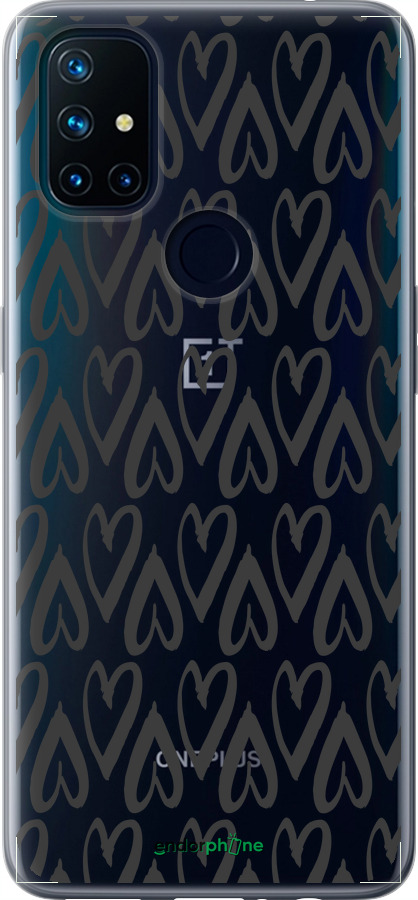 Силиконовый чехол Сердца v2 для OnePlus Nord N10 5G - 5497u-3655 изображение 
