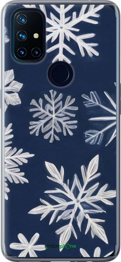 Силиконовый чехол Снежинки для OnePlus Nord N10 5G - 5821u-3655 изображение 