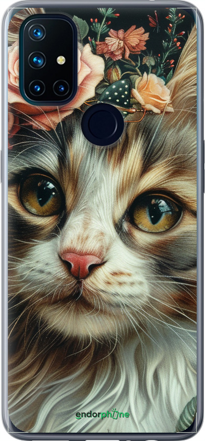 Силіконовий чехол Cats and flowers для OnePlus Nord N10 5G - 6069u-3655 изображение 