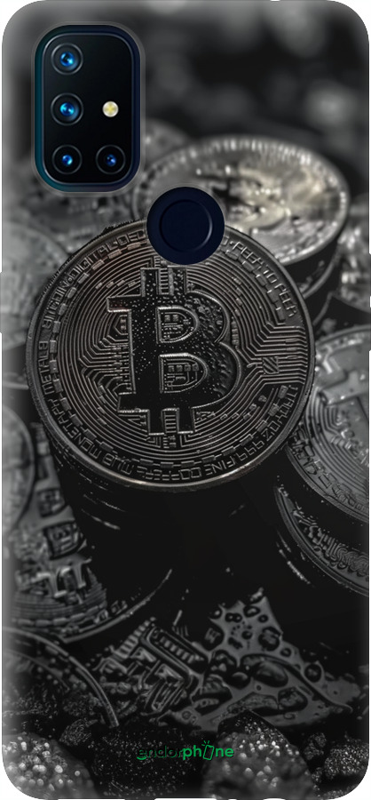 Силиконовый чехол Black Bitcoin для OnePlus Nord N10 5G - 6090u-3655 изображение 