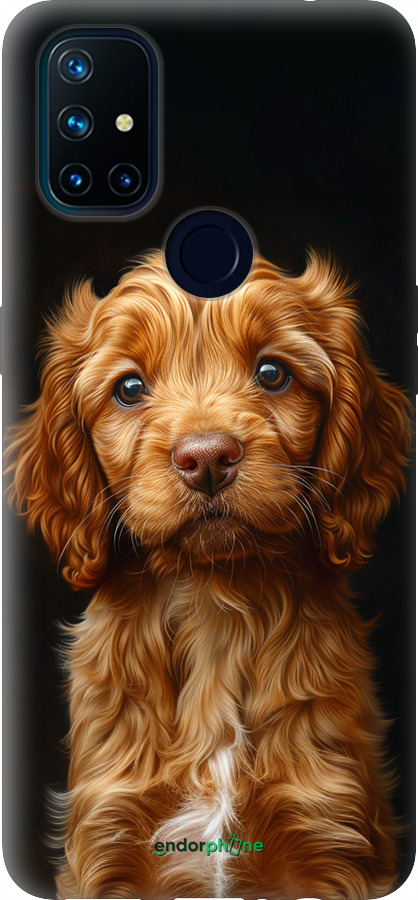 Силиконовый чехол Cocker spaniel на черном фоне для OnePlus Nord N10 5G - 6137u-3655 изображение 