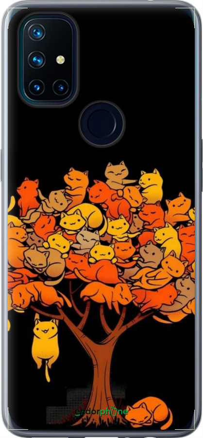 Силиконовый чехол Дерево и котики для OnePlus Nord N10 5G - 6516u-3655 изображение 
