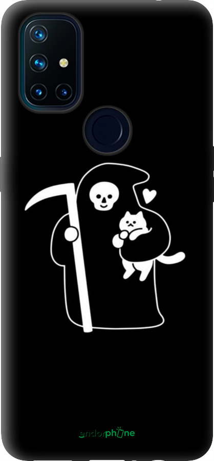 Силиконовый чехол Минималистичный арт: смерть и кошка для OnePlus Nord N10 5G - 6529u-3655 изображение 