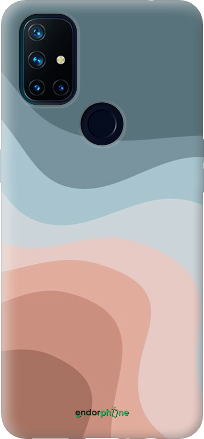 Силиконовый чехол С синими и розовыми волнами в стиле ретро для OnePlus Nord N10 5G - 6532u-3655 изображение 