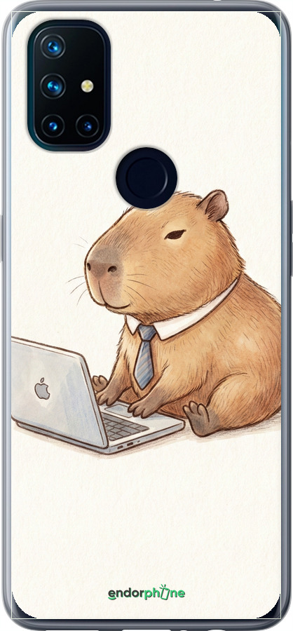 Силіконовий чехол Funny Capybara CEO Working для OnePlus Nord N10 5G - 6777u-3655 изображение 