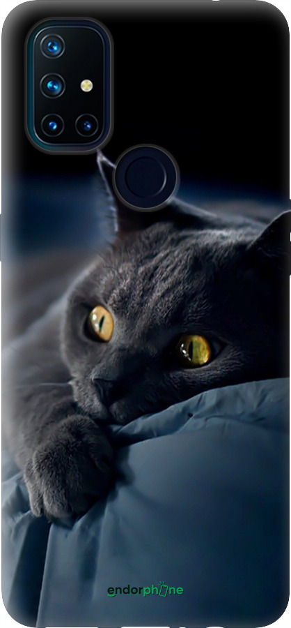 Силиконовый чехол Дымчатый кот для OnePlus Nord N10 5G - 825u-3655 изображение 
