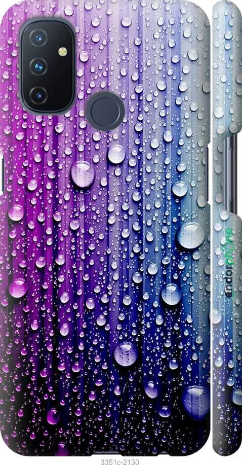 

3D пластиковий матовий чохол "Краплини води" для OnePlus Nord N100, Синій