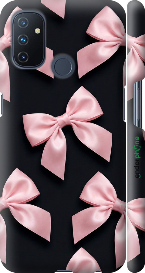 3D пластиковый матовый чехол Coquette Ribbons Dark Coquette для OnePlus Nord N100 - 6767m-2130 изображение 