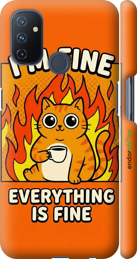 3D пластиковый матовый чехол Funny Cat для OnePlus Nord N100 - 6786m-2130 изображение 