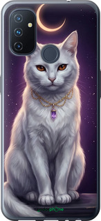 Силиконовый чехол Mystic White Cat Gothic Dark Purple Gold для OnePlus Nord N100 - 6805u-2130 изображение 