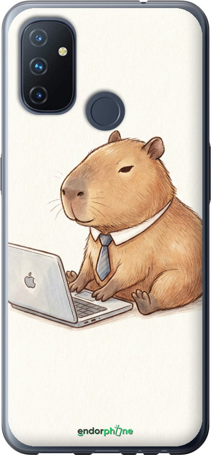 Силиконовый чехол Funny Capybara CEO Working для OnePlus Nord N100 - 6777u-2130 изображение 