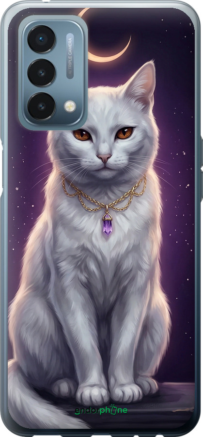 Силіконовий чехол Mystic White Cat Gothic Dark Purple Gold для OnePlus Nord N200 - 6805u-2384 изображение 