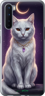 Силиконовый чехол Mystic White Cat Gothic Dark Purple Gold для OnePlus Nord - 6805u-2046 изображение 