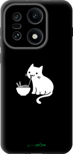 Силиконовый чехол С милым котом на черном фоне для OnePlus OnePlus 15 - 6528u-4186 изображение 