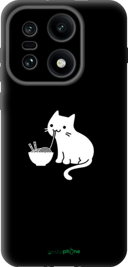 Силиконовый чехол С милым котом на черном фоне для OnePlus OnePlus 15 - 6528u-4186 изображение 