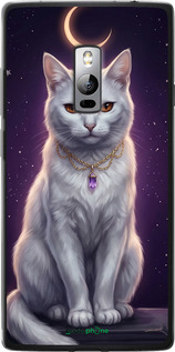 Силиконовый чехол Mystic White Cat Gothic Dark Purple Gold для OnePlus 2 - 6805u-386 изображение 