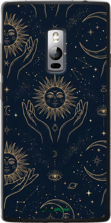 Силиконовый чехол Celestial Harmony: Sun & Moon Gold Mystic Pattern для OnePlus 2 - 6778u-386 изображение 