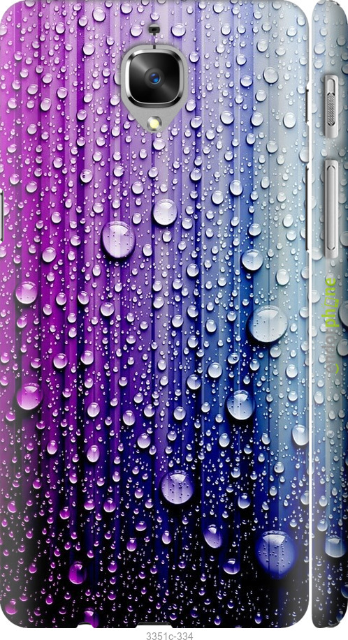 

3D пластиковий матовий чохол "Краплини води" для OnePlus 3T, Синій