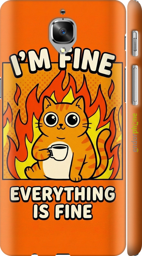 3D пластиковый матовый чехол Funny Cat для OnePlus 3 - 6786m-334 изображение 