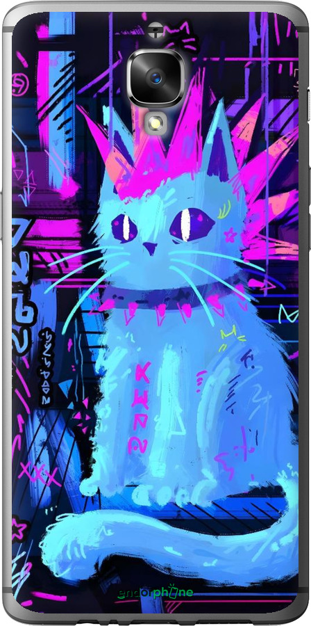 2D пластиковый чехол Кот панк для OnePlus 3 - 6311t-334 изображение 
