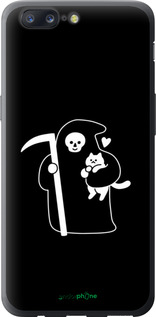 Силиконовый чехол Минималистичный арт: смерть и кошка для OnePlus 5 - 6529u-969 изображение 