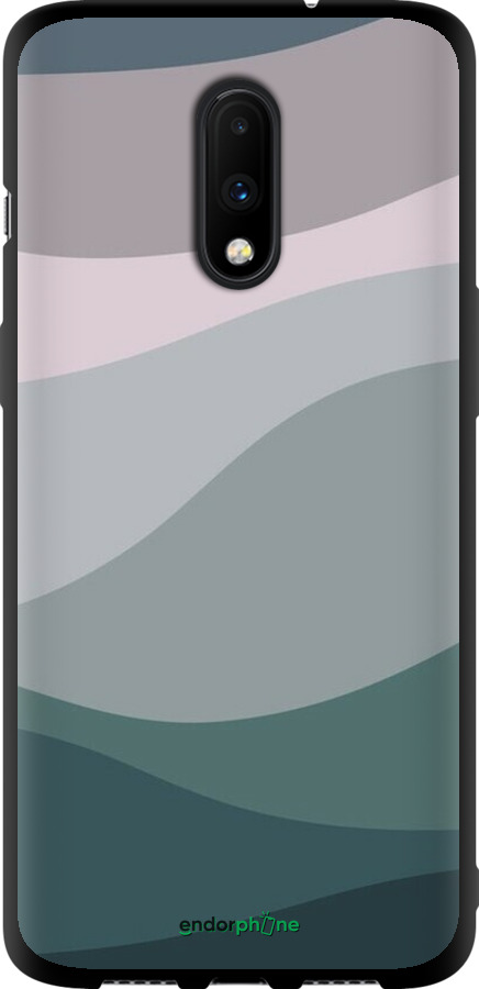 TPU чехол С фиолетовым и бирюзовым ретро-стилем и волнами для OnePlus 7 - 6533b-1740 изображение 