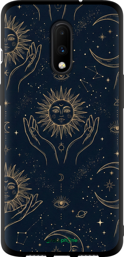 TPU чехол Celestial Harmony: Sun & Moon Gold Mystic Pattern для OnePlus 7 - 6778b-1740 изображение 