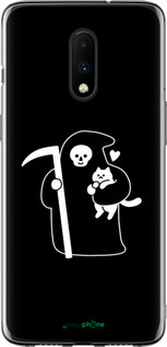 2D пластиковый чехол Минималистичный арт: смерть и кошка для OnePlus 7 - 6529t-1740 изображение 
