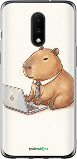 2D пластиковый чехол 'Funny Capybara CEO Working' для OnePlus 7 изображение 1