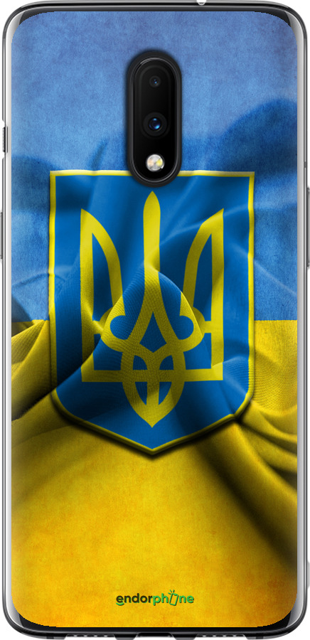 

2D пластиковий чохол "Прапор та герб України" для OnePlus 7, Блакитний