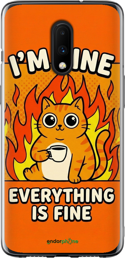 2D пластиковый чехол Funny Cat для OnePlus 7 - 6786t-1740 изображение 