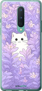 Силиконовый чехол Котик в цветах для OnePlus 8 - 6390u-1902 изображение 