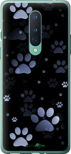 2D пластиковый чехол С синими отпечатками лап для OnePlus 8 - 6441t-1902 изображение 