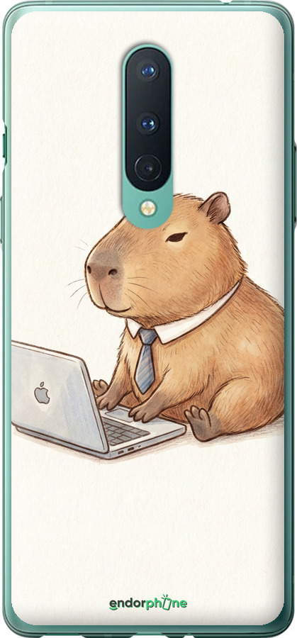 2D пластиковый чехол Funny Capybara CEO Working для OnePlus 8 - 6777t-1902 изображение 