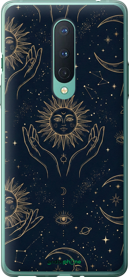 2D пластиковый чехол Celestial Harmony: Sun & Moon Gold Mystic Pattern для OnePlus 8 - 6778t-1902 изображение 